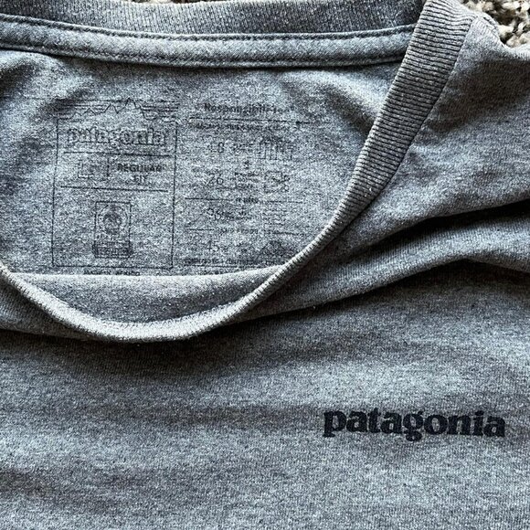 Gray Patagonia Mens Large Short Sleeve Shirt, Cotton T-Shirt - Picture 3 of 6